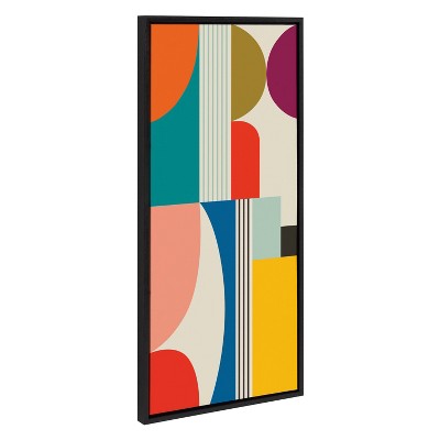 Sylvie Multicolor Abstract Mid-Century Modern Canvas Art