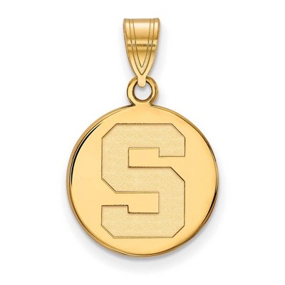 Black Bow Jewelry 10k Yellow Gold Michigan State Spartans NCAA Medium Pendant