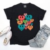 Simply Sage Market Women's Distressed Smiley Hearts Short Sleeve Garment Dyed Tee - 3 of 4