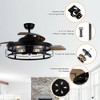 Parrot Uncle 52" Modern Black Fandeliers with Light and Remote - 3 of 4