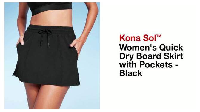 Women's Quick Dry Board Skirt with Pockets - Kona Sol™ Black, 2 of 7, play video