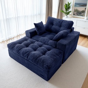 MAXYOYO Oversized Chaise Lounge Sofa with 3 Pillows, Tufted Boneless Sofa Couch for Living Room, No Assembly - 1 of 4