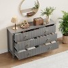 6-Drawer Wood Fluted Dresser 54 Inch Wide, Modern Chest of Drawers, Storage Organizer Cabinet for Living Room, Hallway, Entryway, - 2 of 4