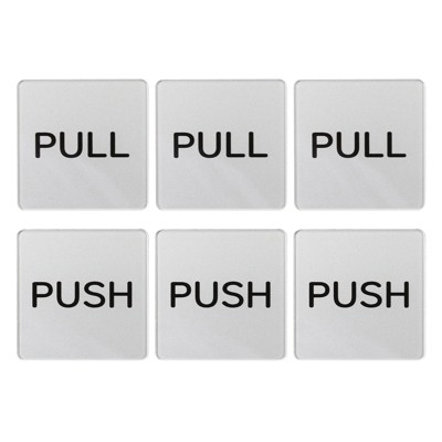 Unique Bargains Acrylic Self-Adhesive Decor Home Push Pull Door Sign 3 Pairs