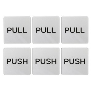 Unique Bargains Acrylic Self-Adhesive Decor Home Push Pull Door Sign 3 Pairs - 1 of 4