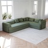KWPZQEB 78.7'' Convertible Sleeper Sofa Bed with Cylindrical Pillow, Corduroy Folding Couch with Fixed-Shape Frame, Futon Sofa Bed for Living Room - 2 of 4