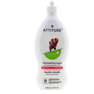 Attitude Dishwashing Liquid, Pink Grapefruit, 23.7 oz