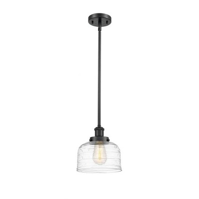 Bell - 1 Light Stem Hung Mini Pendant In Industrial Style-10 Inches Tall and 8 Inches Wide
