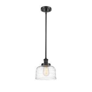 Bell - 1 Light Stem Hung Mini Pendant In Industrial Style-10 Inches Tall and 8 Inches Wide - 1 of 1