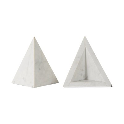 HomeRoots Set of Two 7" White Metal Decorative Bookends