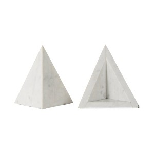 HomeRoots Set of Two 7" White Metal Decorative Bookends - 1 of 4