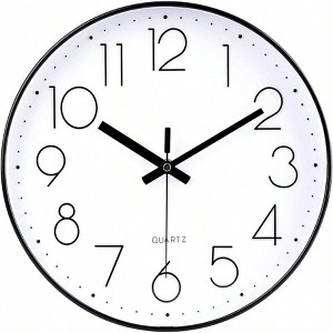 16 Inch Large Wall Clock Modern Elegant Simple Style Living Room Office Black Completely Silent - 1 of 4