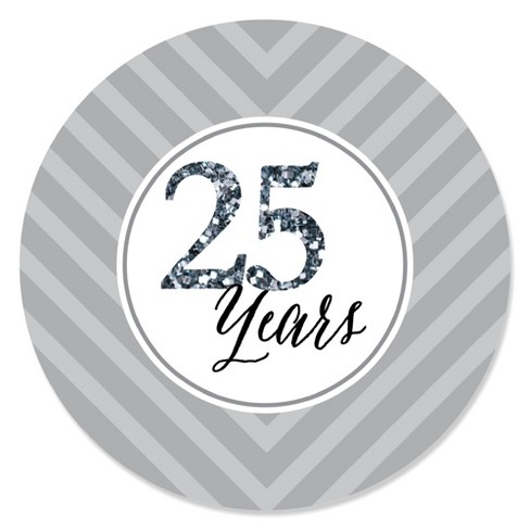 Big Dot of Happiness We Still Do - 25th Wedding Anniversary - Party Circle Sticker Labels - 24 Count - image 1 of 4