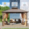 EROMMY Aluminum Patio Gazebo, Hardtop Gazebo With Galvanized Steel Roof And Aluminum Frame - 3 of 4