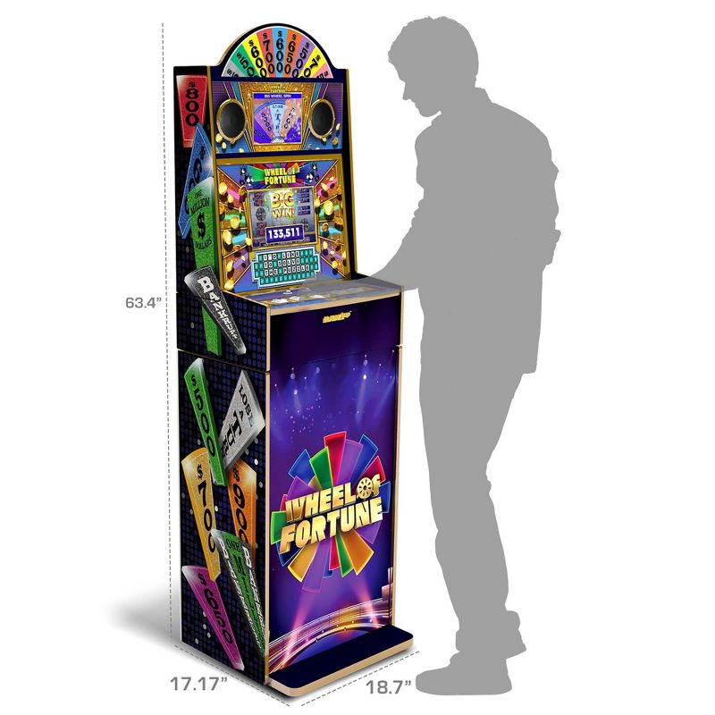 Arcade1Up Wheel of Fortune Casinocade Deluxe Arcade Game 5 Foot Tall Stand Up Cabinet with 8 Inch Dual LCD Screens, Electronic Games for Adults, 2 of 7