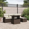 vidaXL 6 Piece Patio Sofa Set with Cushions Brown and Cream Poly Rattan - Without Storage - 2 of 4