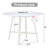 NicBex 42" Modern Round Dining Table,Kitchen Table with White Patterned Table Top and White Metal Legs for 4-6 Seaters,White - 3 of 4