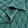Pointehaven Heavy Weight Oversized Diamond Design Velvet Quilt Set - 4 of 4