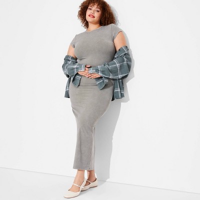 Women's Rib-Knit Short Sleeve Maxi T-Shirt Dress - Wild Fable™