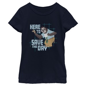Girls Zootopia 2 Flash Slothmore Here To Save the Day T Shirt - 1 of 4