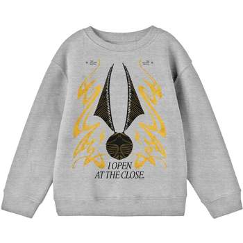 Harry Potter I Open At The Close Youth Boys Athletic Heather Gray Long Sleeve Sweatshirt