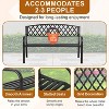 FDW Garden Bench 50 Inch Park Bench Metal Outdoor Benches Weather-Resistant for Lawn Yard Porch Work Entryway, Black - image 3 of 4