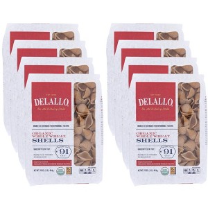 DeLallo Organic Whole Wheat Shells - Case of 8/16 oz - 1 of 4