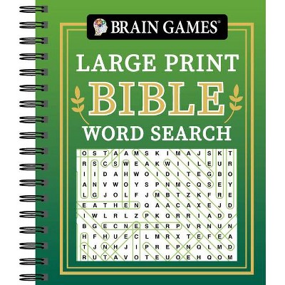 Brain Games - Large Print Bible Word Search (Green) - (Brain Games - Bible) by  Publications International Ltd & Brain Games (Spiral Bound)