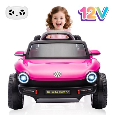 Licensed Volkswagen Beetle Ride-On Car for Kids, 12V Electric Vehicle, 4-Wheeler Toy Car with Remote Control, LED Lights, Music Player