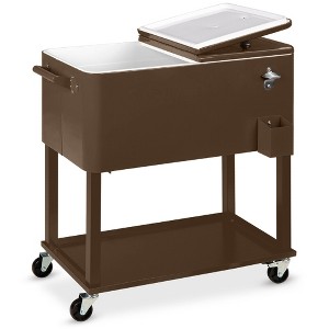Best Choice Products 80qt Steel Rolling Cooler Cart w/ Bottle Opener, Catch Tray, Drain Plug, Locking Wheels - 1 of 4