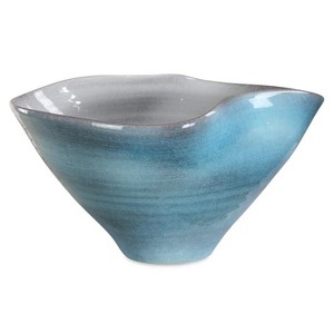 Uttermost Blue Crest Ceramic Bowl 17 Inch Wide Decorative Porcelain Accent - 1 of 4