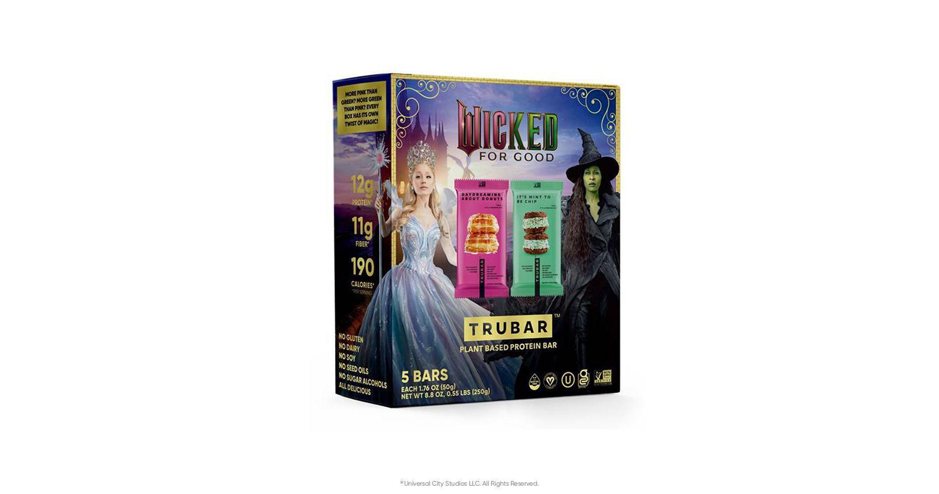 TRUBAR: Wicked For Good - 12g Plant Based Protein Bars - Daydreaming about Donuts & It's Mint to Be Chip - 5ct