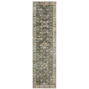 Oriental Weavers Malibu MAL04 Green / Beige Indoor Area Rug - 2' x 8' - 1 of 4