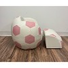 Upholstered Soccer Ball Kids' Chair with Pull out Ottoman Pink/White - Gift Mark: Active Sitting Chair, Faux Leather - 3 of 3