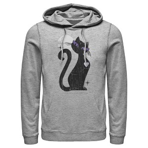 Men's Lost Gods Halloween Full Moon Black Cat Heart Pull Over Hoodie - 1 of 4