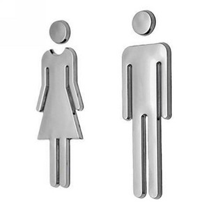 2 PCS 12cm Toilet /Bathroom /Restroom /WC Door Wall Sign Signage - 1 of 4