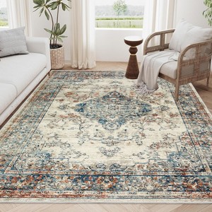 GDFStudio Gianna Bohemian Faux Wool Non-slip Washable Area Rug - 1 of 4
