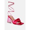 Pristine Satin Strap Triangular Block Heel Sandals Women - 3 of 4