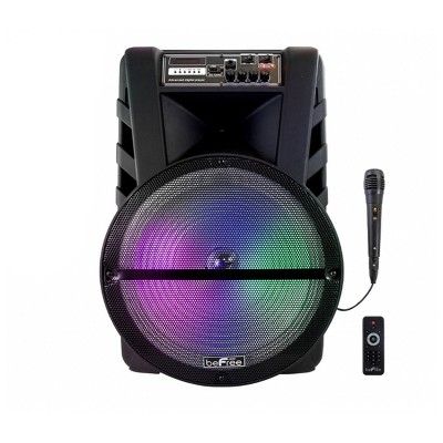 beFree Sound 15 Inch Bluetooth Portable Rechargeable Party Speaker with LED Lights