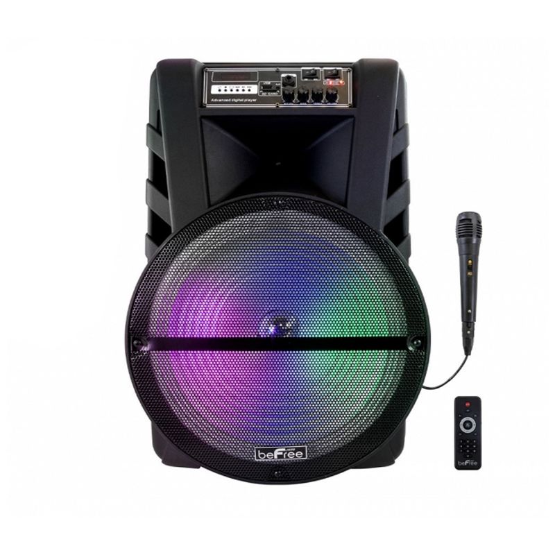 beFree Sound 15 Inch Bluetooth Portable Rechargeable Party Speaker with LED Lights, 1 of 14