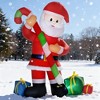 QingMoon Christmas Inflatables Decorations, Santa Claus with a big candy cane and gift boxes, 6FT Holiday Blow Up Decor for Yard, Lawn and Garden - 2 of 4