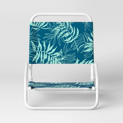 Recycled Fabric Outdoor Portable Beach Chair Palm Turquoise - Sun Squad&#8482;_2