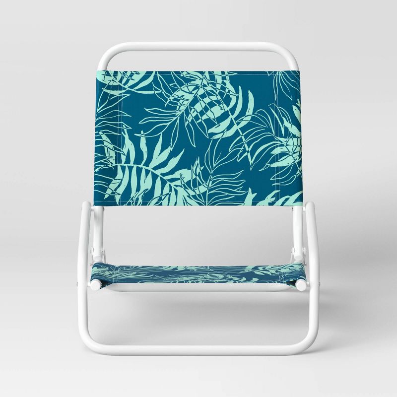 Recycled Fabric Outdoor Portable Beach Chair Palm Turquoise - Sun Squad&#8482;, 2 of 5