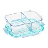 Lexi Home 51.4 oz 2-Section Borosilicate Glass Container with Spill-Proof Tinted Lids - image 2 of 4