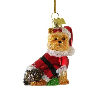Kurt S. Adler 3.5 Inch Dog In Santa Suit Christmas Best Friend Tree Ornaments - 1 of 3
