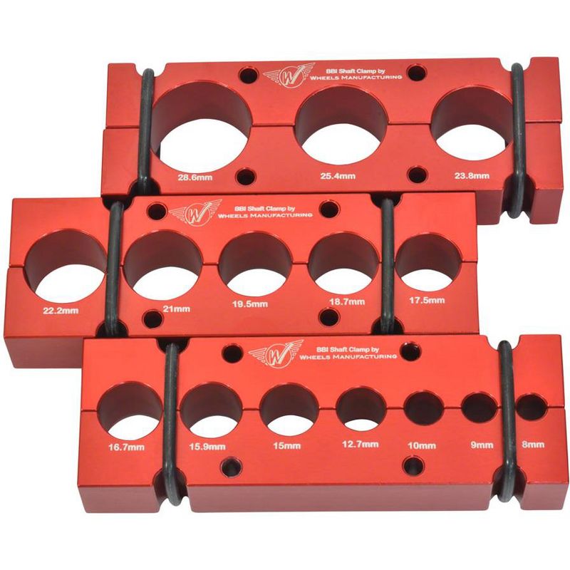 Wheels Manufacturing BBI Shaftclamp, Set of 3, Red, 1 of 2
