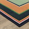 Captiv8e Designs Hilo Preppy Striped Border Green/Navy Indoor/Outdoor Rug - 3 of 4