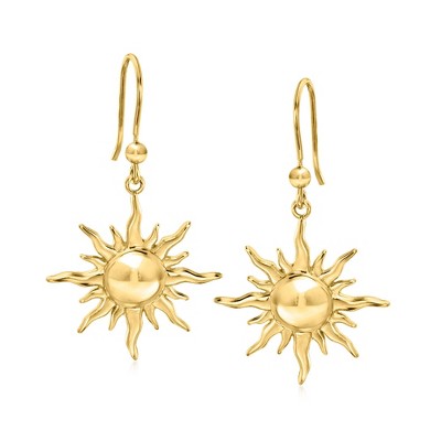 Ross-Simons Italian 18kt Gold Over Sterling Sun Drop Earrings