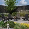 Merrick Lane Ayala 5 Piece Outdoor Leisure Set with Set of 4 Poly Resin Adirondack Chairs and Star and Moon Iron Fire Pit - 2 of 4
