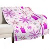 FIONECA Christmas Blanket with Purple Snowflake Candle and Star Pattern Light Background 30x40 inches - 2 of 4